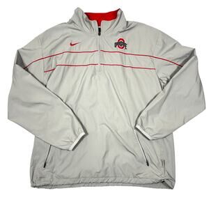 Men's Nike Storm-Fit Ohio State Buckeyes XL Pullover Rain Jacket Grey Red